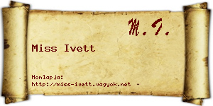 Miss Ivett névjegykártya